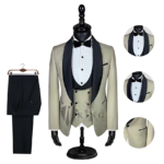 King Suits Three Piece Cream