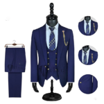 King suits Three Piece Navy Blue